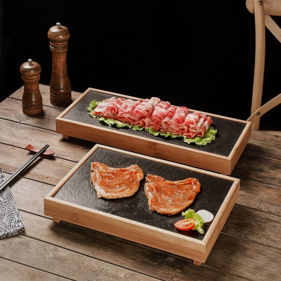 Amazon.co.jp: FLYILIA スレートプレート 盛台 寿司皿 大皿